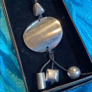 Vintage Retro Black and Silver Necklace